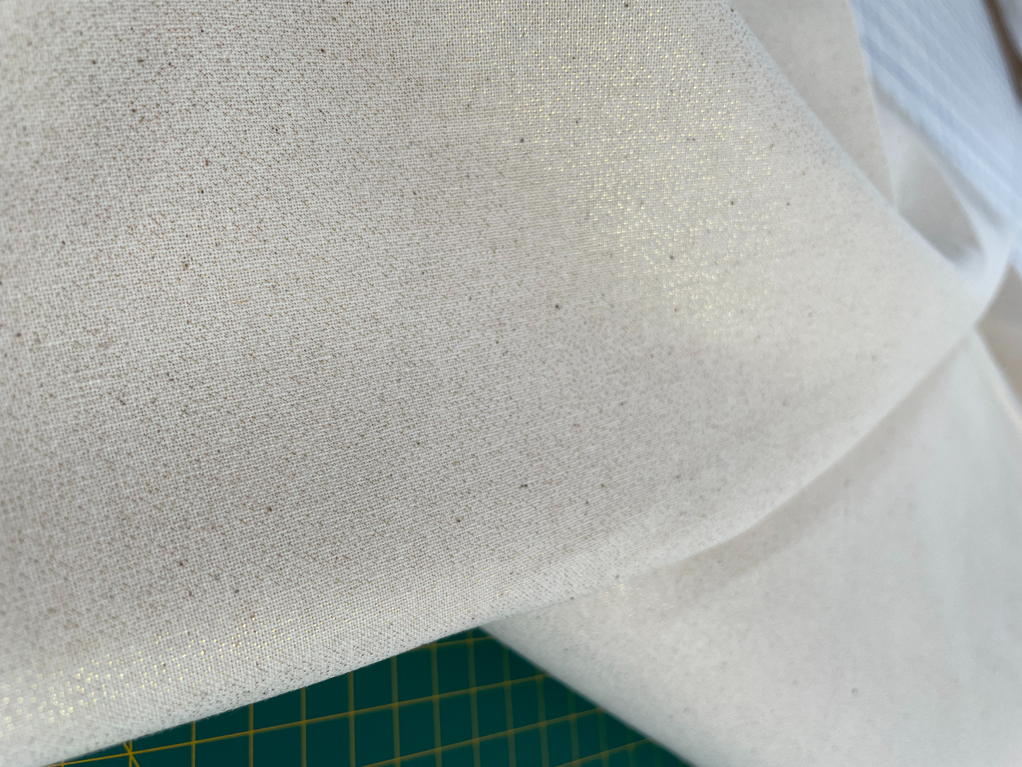 Cotton Spring Foil - Natural - Slightly iridescent gold plain cotton 44" wide