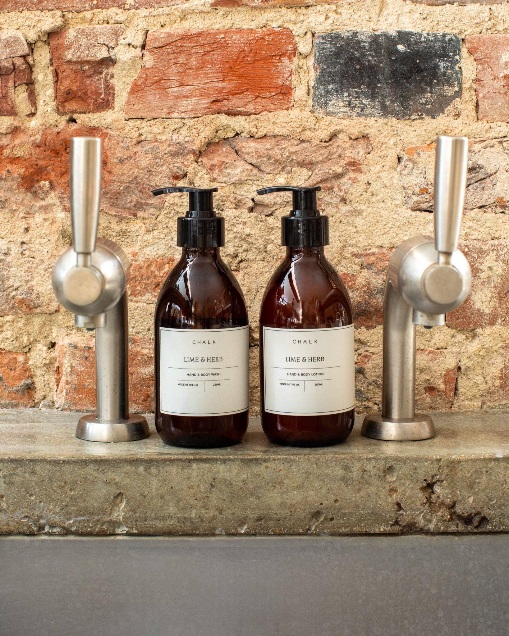 Amber Glass Hand & Body Wash | Lime & Herb | 250ml