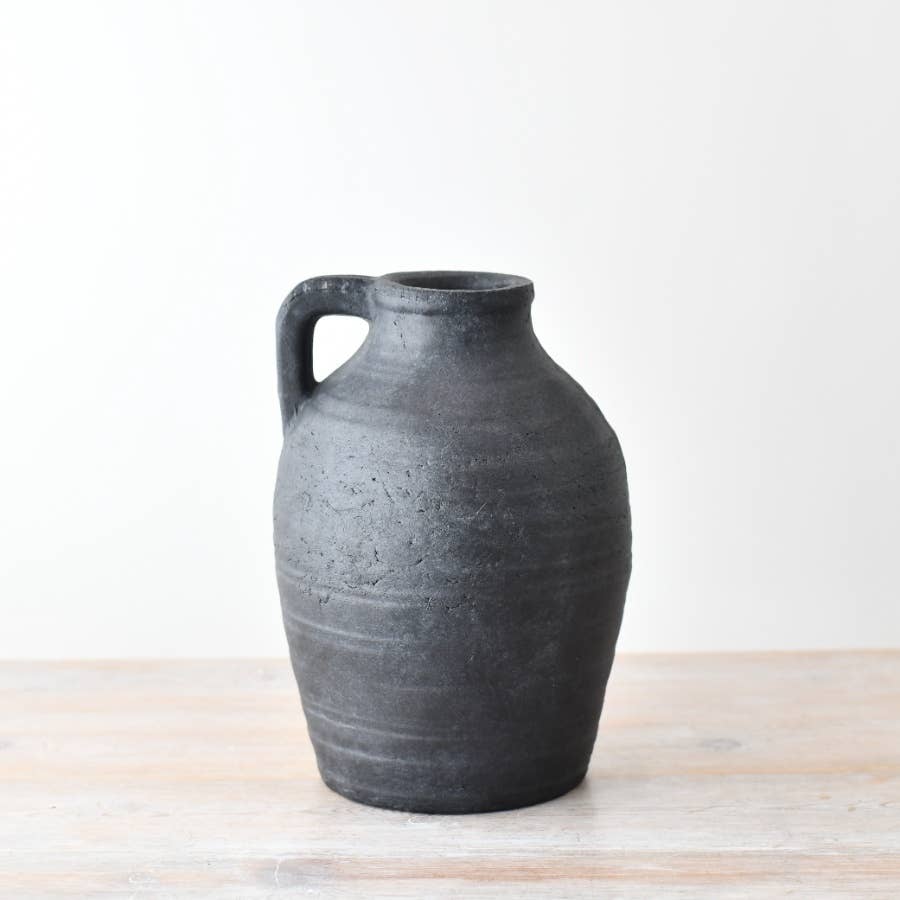 Ellie Charcoal Black Decorative Jug Vase 28cm