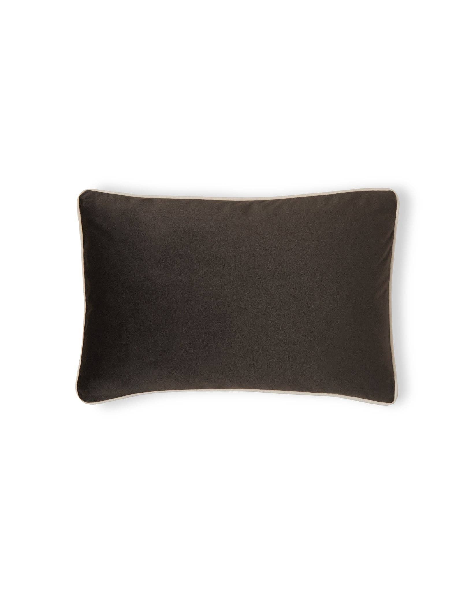 Bertie Small Oblong Cushion | Velvet | Mole/Oat Milk